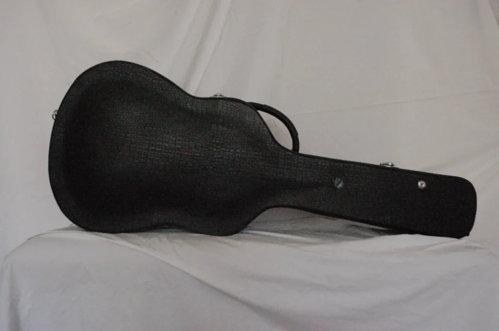 Top view of Vintage Black Classical Guitar Case by Nacho Bizness