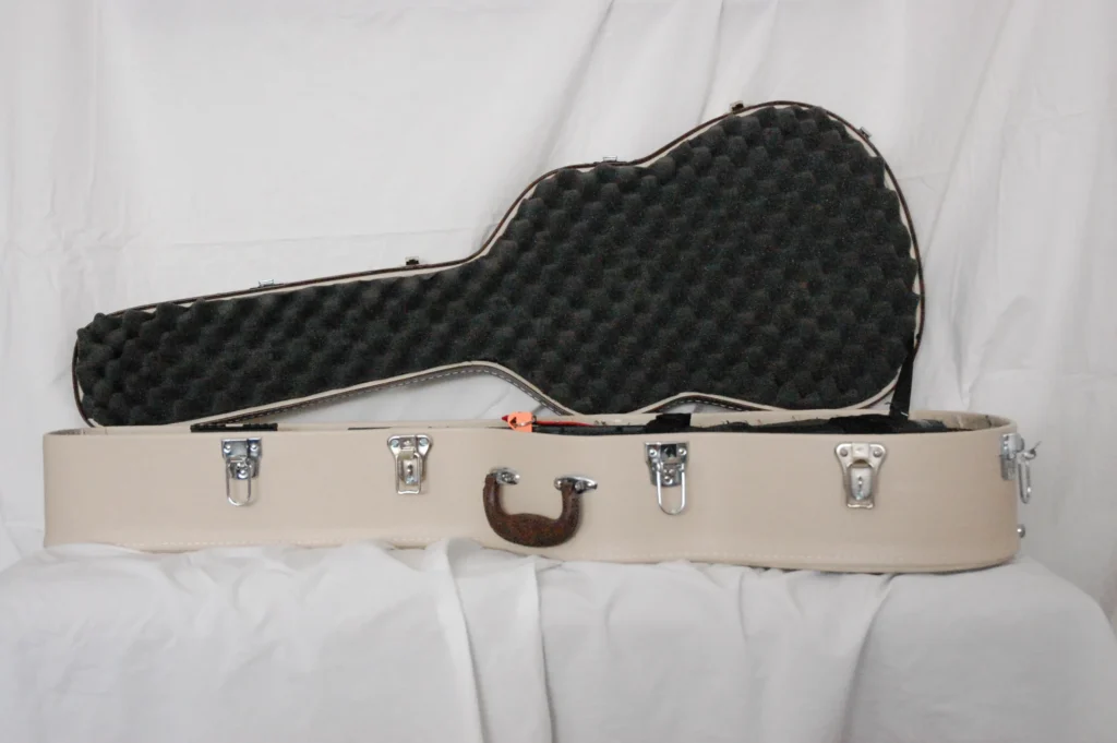 Open Top view of Tan Classical Guitar Case by Nacho Bizness