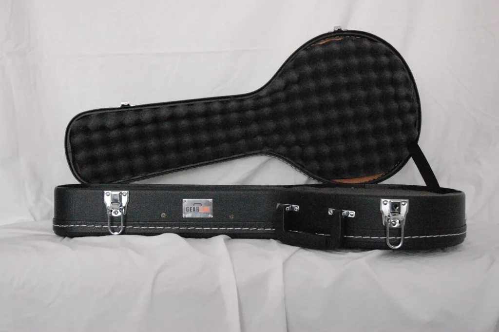Open Top view of Black A Mandolin Case by Nacho Bizness